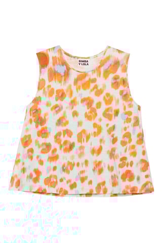 Mouwloos T-shirt - Wit en Oranje