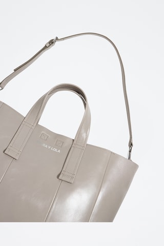 Leren Shopper - Groengrijs