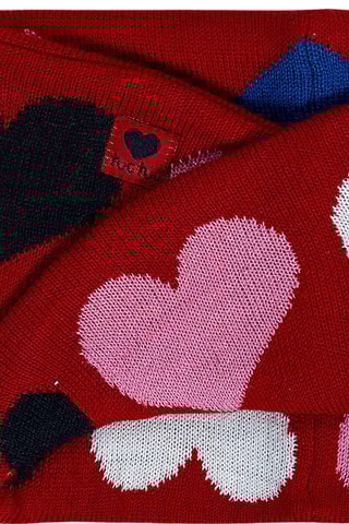 Muts met Pompon en Colsjaal - Rood