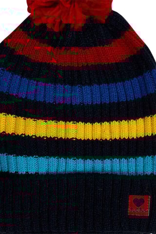 Muts met Pompon en Colsjaal - Marineblauw