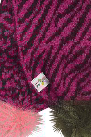 Muts met Pompon en Sjaal - Bordeauxrood