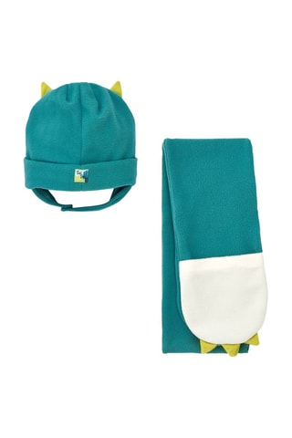 Fleece Muts en Sjaal - Pauwblauw