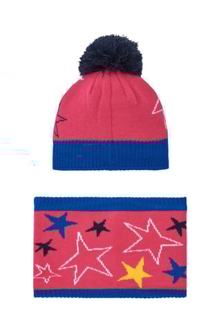 Muts met Pompon en Colsjaal - Roze