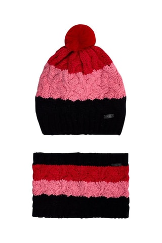 Muts met Pompon en Colsjaal - Roze