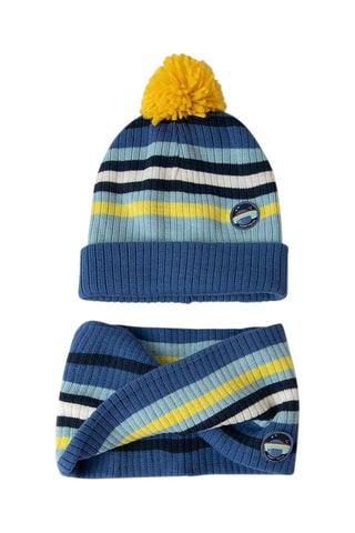 Muts met Pompon en Colsjaal - Blauw