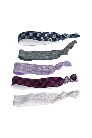 5 Geknoopte Scrunchies - Zilverkleurig