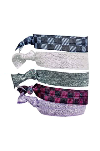 5 Geknoopte Scrunchies - Zilverkleurig