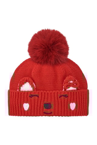 Muts met Pompon - Rood