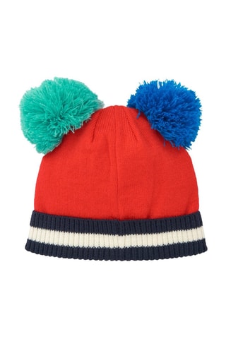Muts met Pompons - Rood