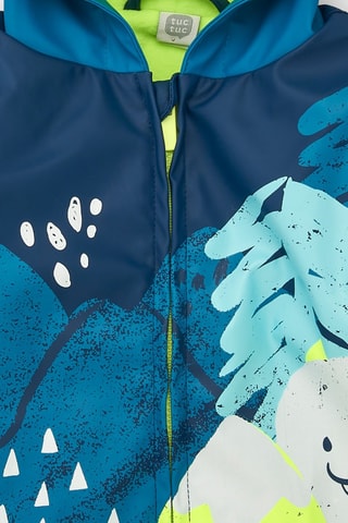Regenjas met capuchon - Blauw en Groen