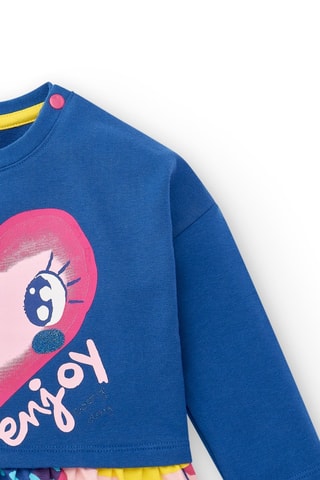 Jurk Trompe-l’oeil Run Sing Jump - Kobaltblauw