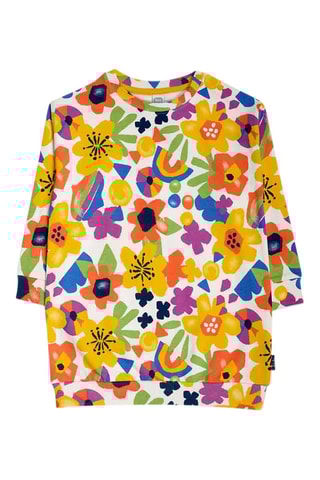 Fleece Jurk Park Life - Ecru en Geel