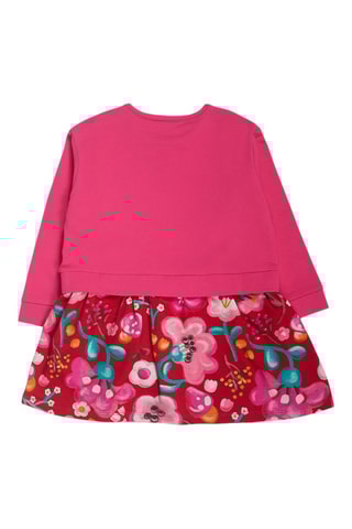 Jurk Trompe-l'œil - Fuchsia