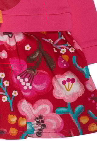 Jurk Trompe-l'œil - Fuchsia