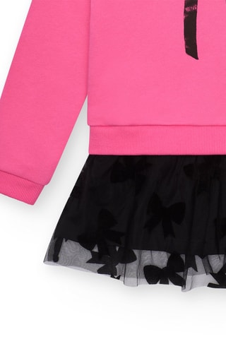 Jurk met Trompel'œil - Zwart en Roze