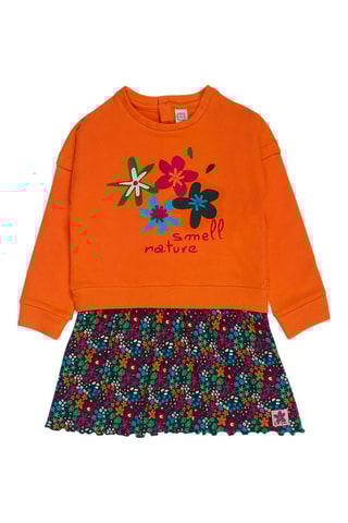 Jurk Trompe-l'œil - Oranje