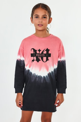 Jurk Dip and Dye - Donkergrijs en Roze