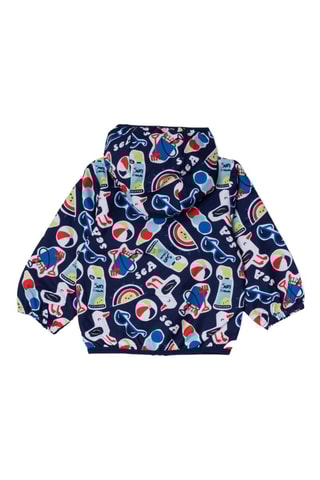 Windjack met Capuchon Beach Day - Marineblauw en Rood