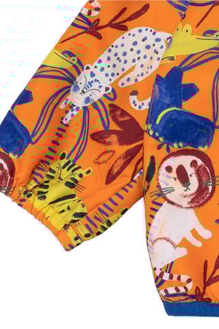 Windjack met Capuchon Eco-Safari - Oranje en Marineblauw