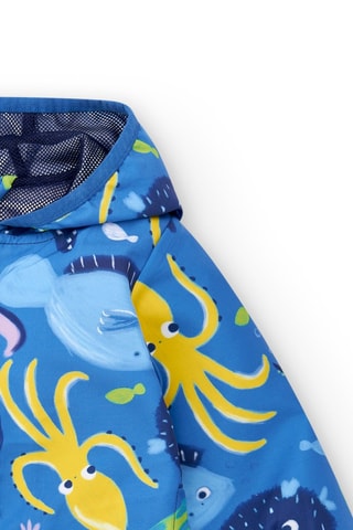 Windjack met Capuchon Ocean Wonders - Kobaltblauw