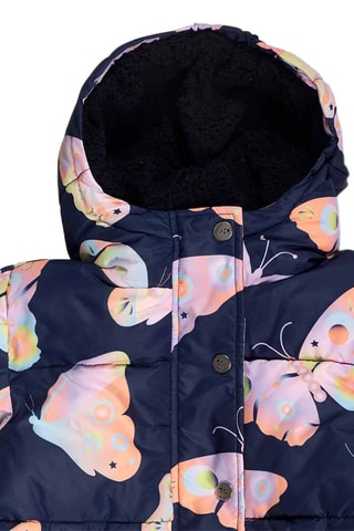 Gewatteerde Jas met Capuchon - Marineblauw