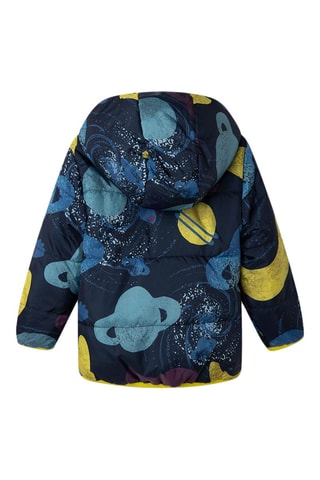 Dubbelzijdige gewatteerde jas met capuchon - Marineblauw
