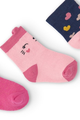 3 Paar Sokken - Roze