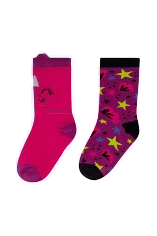 2 Paar Sokken - Roze en Paars