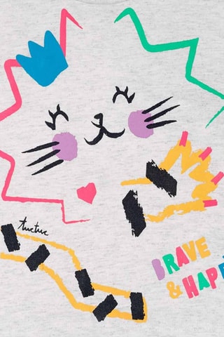 T-shirt Hip Hip Hooray! - Gemêleerd Lichtgrijs