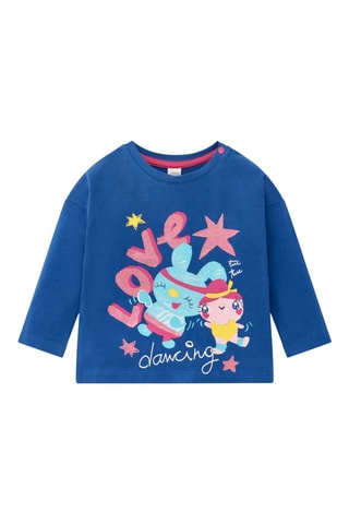 T-shirt Run Sing Jump - Kobaltblauw