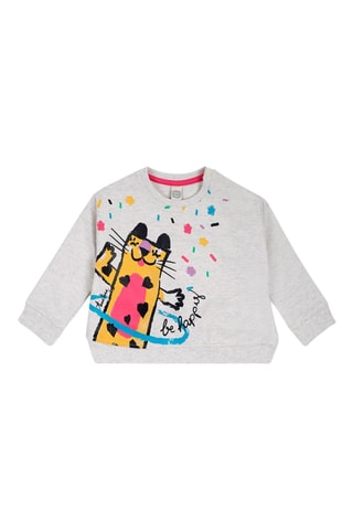Sweater Hip Hip Hooray! - Gemêleerd Lichtgrijs
