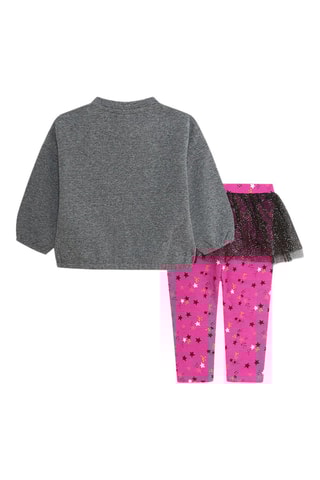 Sweater en Legging - Gemêleerd Donkergrijs en Roze