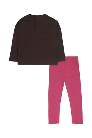 Sweater en Legging - Bordeauxrood en Gemêleerd Bruin