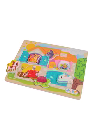 Puzzle animais domésticos em madeira - 6 peças - A partir dos 18 meses