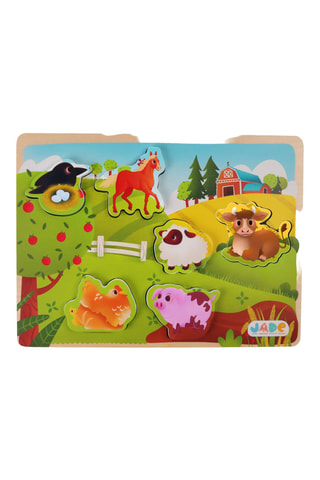Puzzle animais da quinta em madeira - 6 peças - A partir dos 18 meses