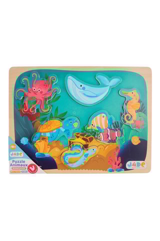 Puzzle animais do mar em madeira - 6 peças - A partir dos 18 meses