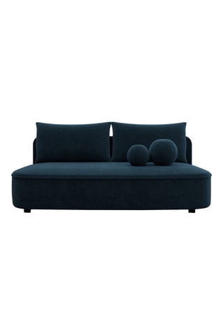 Canapé droit convertible Baldo - Bleu foncé - 2 places - Tissu velours