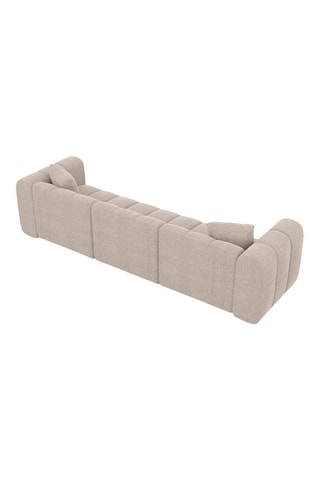Canapé droit Luma - Beige - 3 places - Tissu structuré
