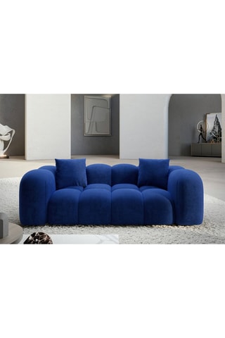 Canapé Nuvola - Bleu foncé - 2 places - Tissu toucher velours