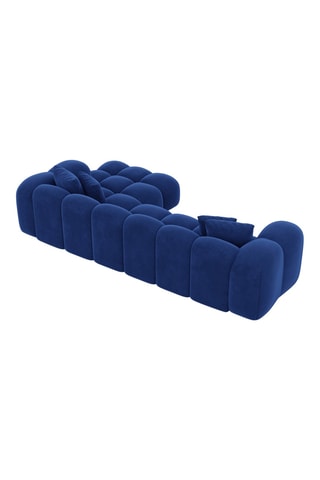 Canapé d'angle droit Nuvola - Bleu foncé - 5 places - Tissu toucher velours