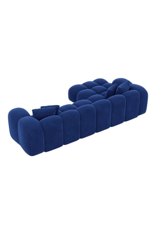 Canapé d'angle gauche Nuvola - Bleu foncé - 5 places - Tissu toucher velours