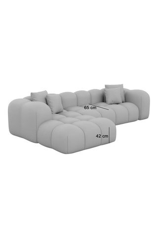 Canapé d'angle gauche Nuvola - Bleu foncé - 5 places - Tissu toucher velours