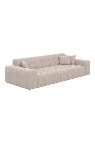 Canapé droit Cardano - Beige - 3 places - Tissu structuré