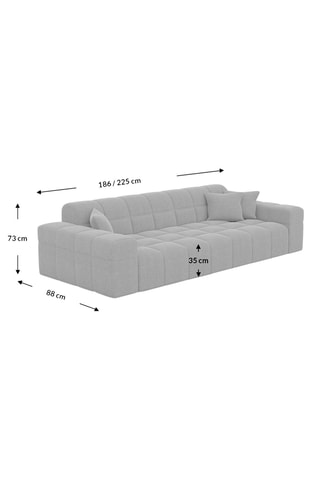 Canapé droit Cardano - Beige - 3 places - Tissu structuré