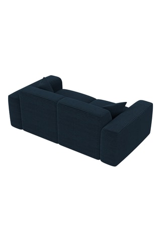 Canapé droit Lenova - Bleu atlantique - 3 places - Tissu velours côtelé