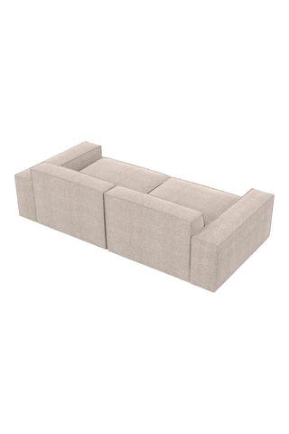 Canapé droit Lionel - Beige - 3 places - Tissu structuré