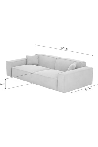 Canapé droit Lionel - Beige - 3 places - Tissu structuré