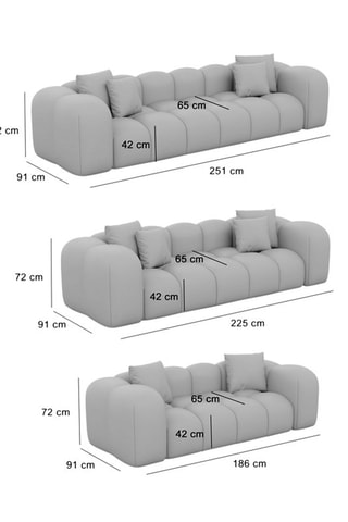 Canapé droit Nuvola - Beige - 3 places - Tissu structuré