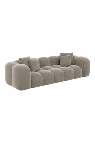 Canapé droit Nuvola  - Beige foncé - 3 places - Tissu velours