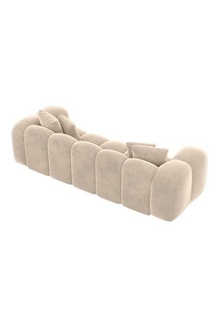 Canapé droit Nuvola - Crème - 3 places - Tissu velours